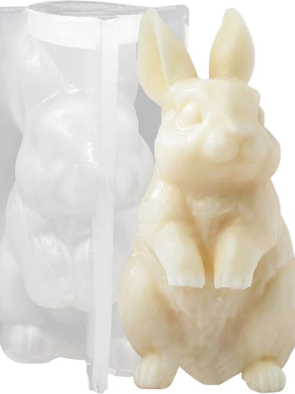 3D Rabbit Candle Silicone Molds Easter Bunny Resin Casting Mould for DIY Candle